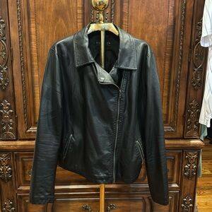 Black faux leather jacket
